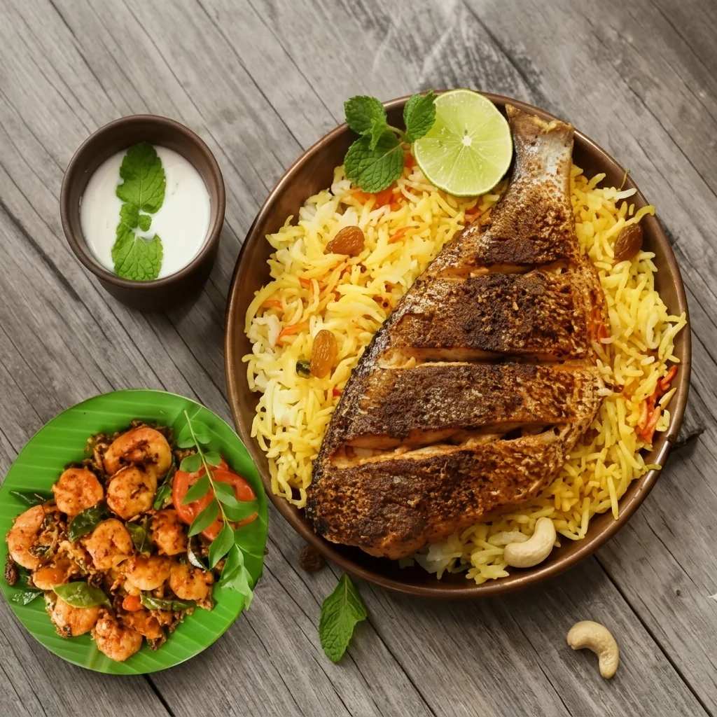 Kizhi Porotta with spiced curry at Kerala Palace Restaurant Calgary NE